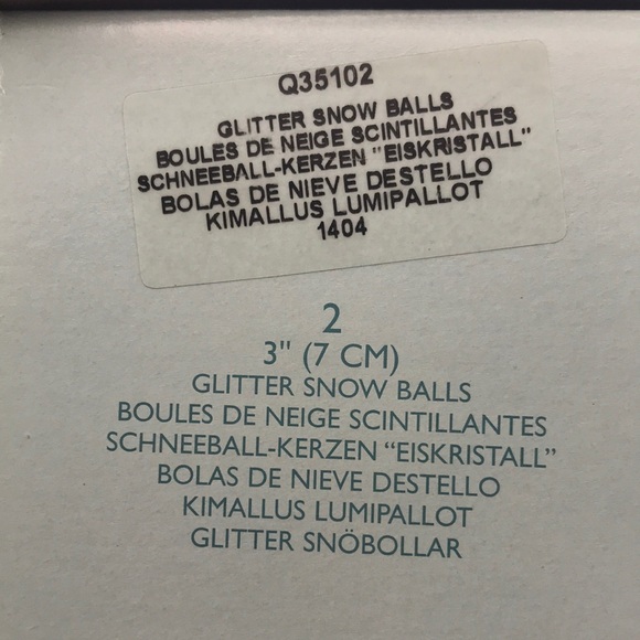 Set of 2 PartyLite Glitter Snow Balls #1404 New in Box - Picture 5 of 8